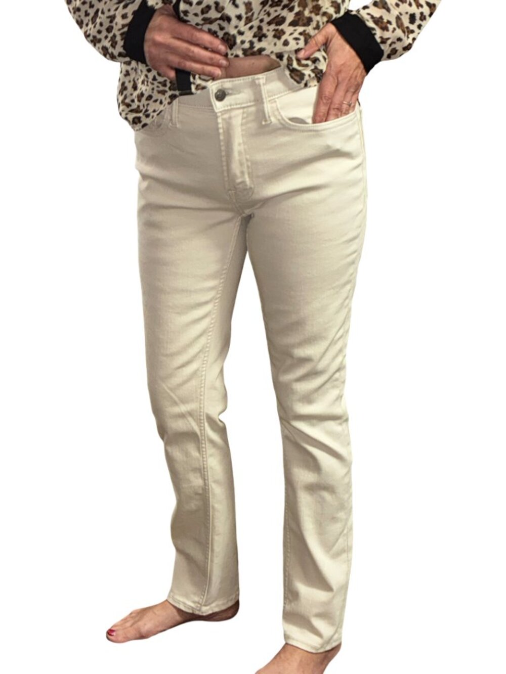30x32*Old Navy*Beige Skinny Slim Jeans--Mid-Rise--Elastic Waist